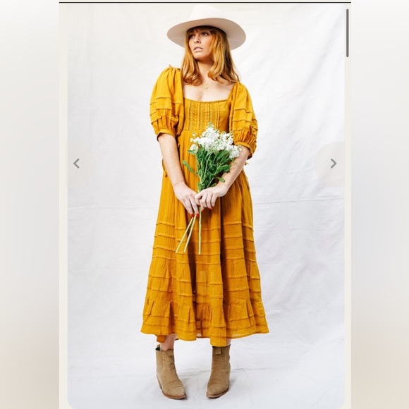 Free People Dresses & Skirts - FREE PEOPLE- “let’s be friends” mustard dress- medium